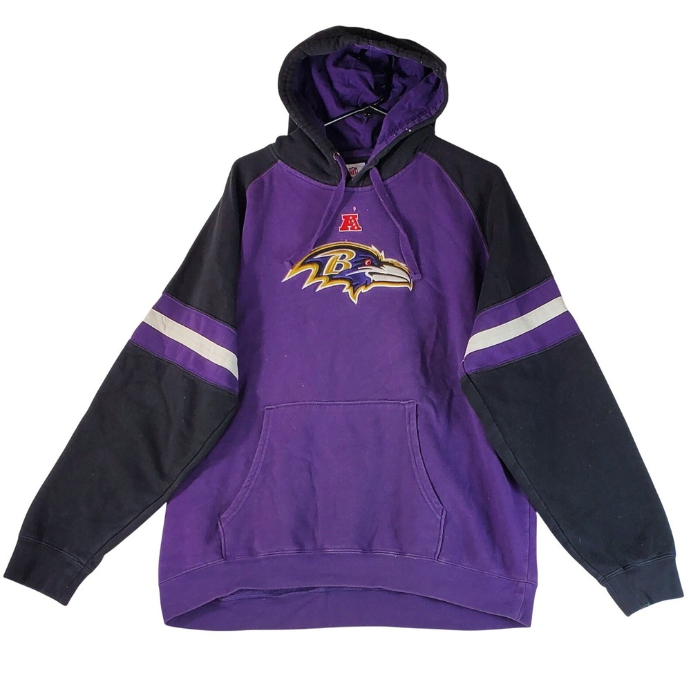 NFL Team Apparel Baltimore Ravens Hoodie Purple Black Mens XL DK71 2010